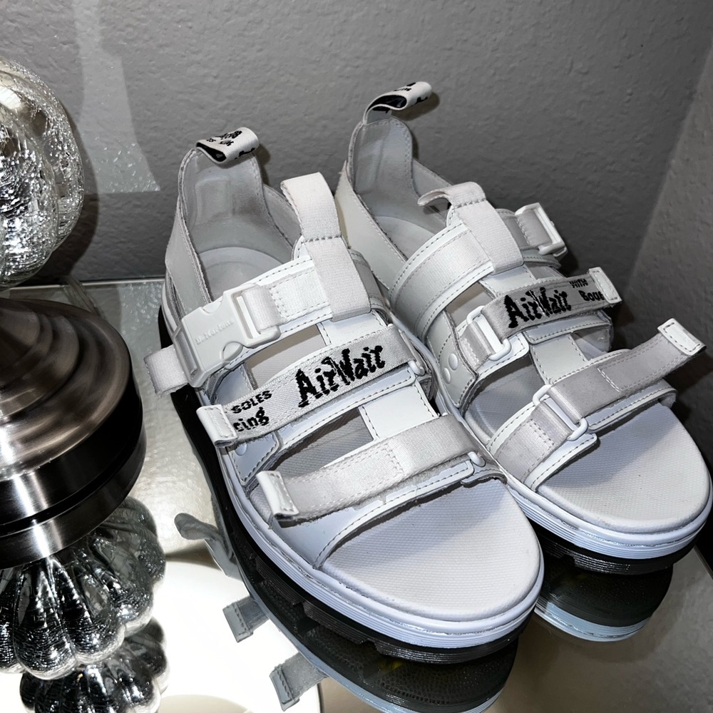 DR Martens white leather sandals